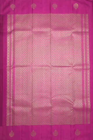 Zari Buttas Plum Brown Kanchipuram Silk Saree