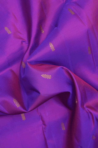 Zari Buttas Purple Kanchipuram Silk Saree