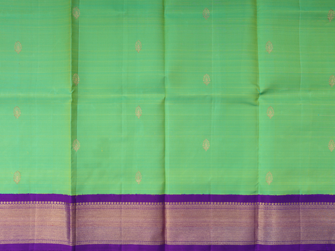 Zari Buttas Sea Green Kanchipuram Pavadai Sattai Material