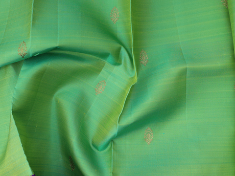 Zari Buttas Sea Green Kanchipuram Pavadai Sattai Material