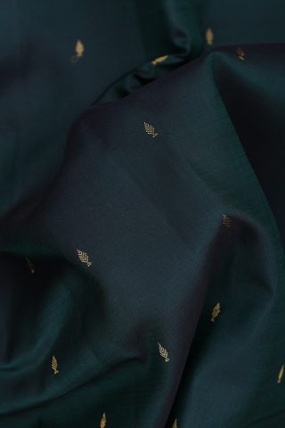 Zari Buttis Bottle Green Kanchipuram Silk Saree