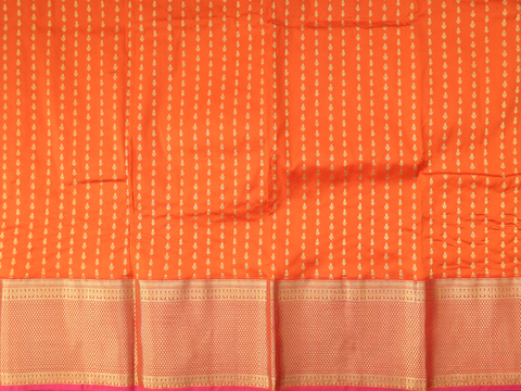 Zari Buttis Orange Kanchipuram Pavadai Sattai Material