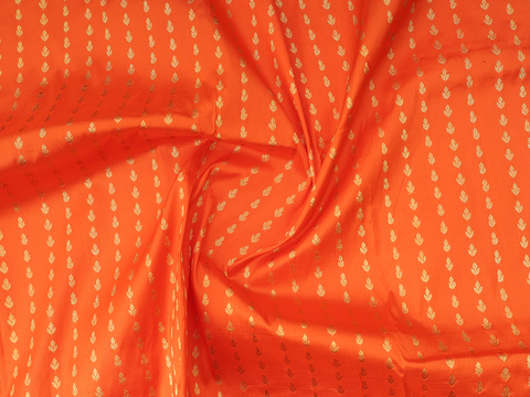 Zari Buttis Orange Kanchipuram Pavadai Sattai Material