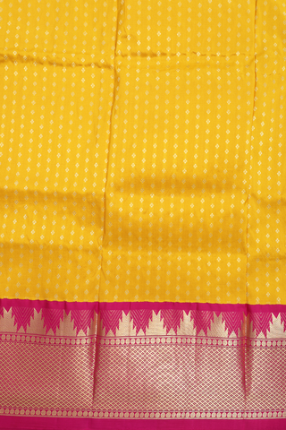 Zari Buttis Yellow Kanchipuram Pavadai Sattai Material