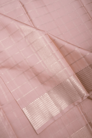 Zari Checked Blush Pink Silk Dhoti With Shirt Material Set