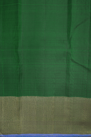 Zari Checked Design Dark Green Kanchipuram Silk Saree