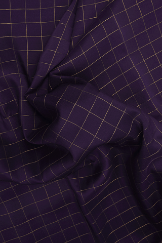 Zari Checked Design Regal Purple Mysore Silk Saree