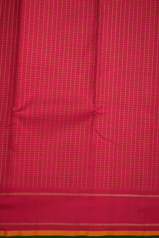 Zari Checks Design Ruby Red Kanchipuram Silk Saree