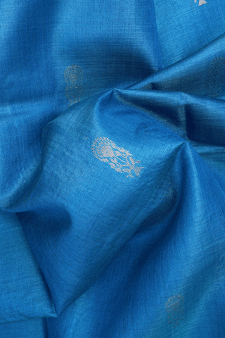 Zari Motifs Azure Blue Tussar Silk Saree