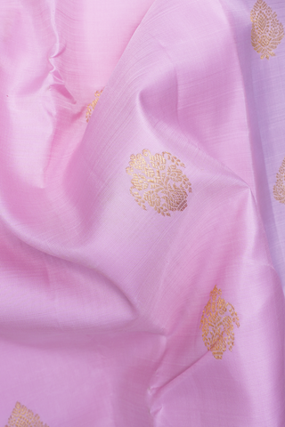 Zari Motifs Pastel Pink Kanchipuram Silk Saree