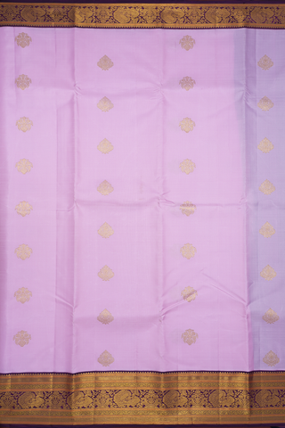 Zari Motifs Pastel Pink Kanchipuram Silk Saree