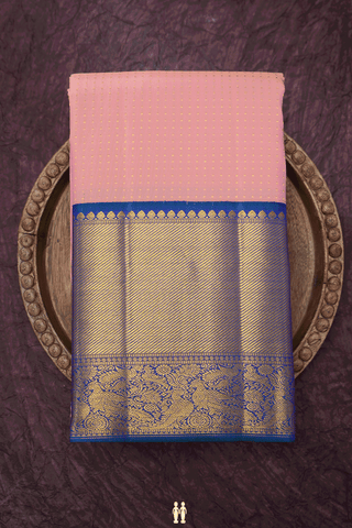 Zari Striped Design Blush Orange Kanchipuram Silk Saree