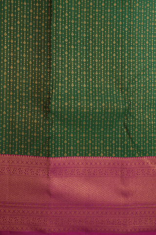 Zari Striped Design Dark Green Kanchipuram Silk Saree
