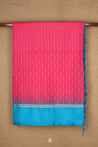 Zari Stripes Design Magenta Soft Silk Saree