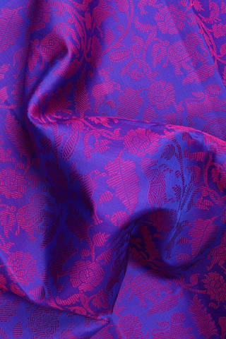 Jacquard Pattern Purple Kanchipuram Silk Saree