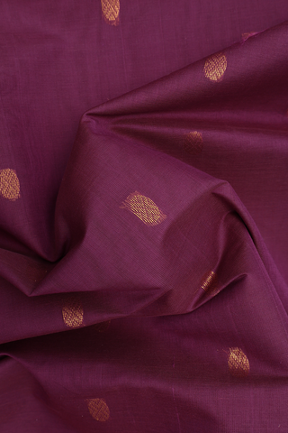 Rudraksh Zari Buttas Plum Purple Venkatagiri Cotton Saree