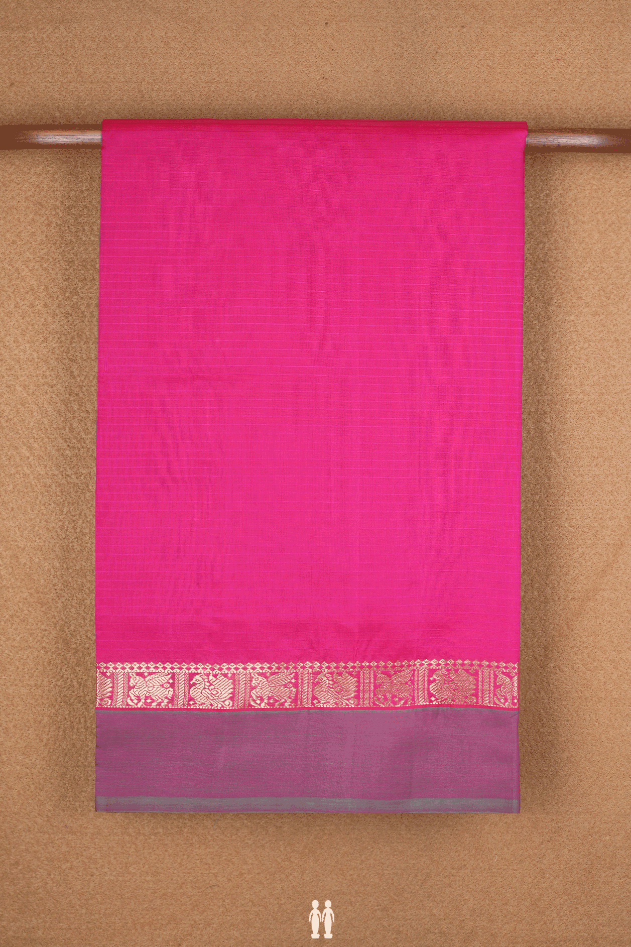 Self Stripes Design Rani Pink Poly Cotton Saree – Sundari Silks