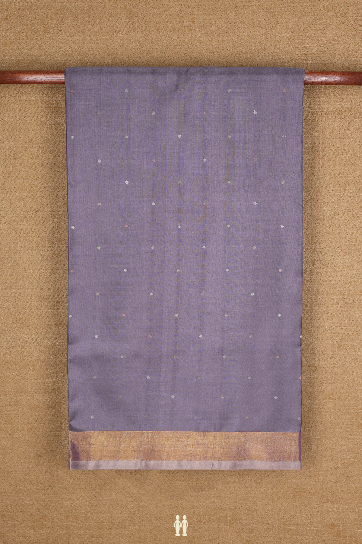 Uppada Silk Saree In Greyish Blue With Zari Buttis