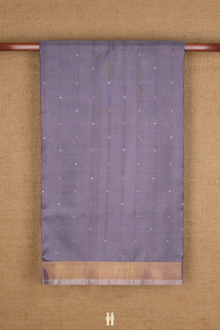 Uppada Silk Saree In Greyish Blue With Zari Buttis