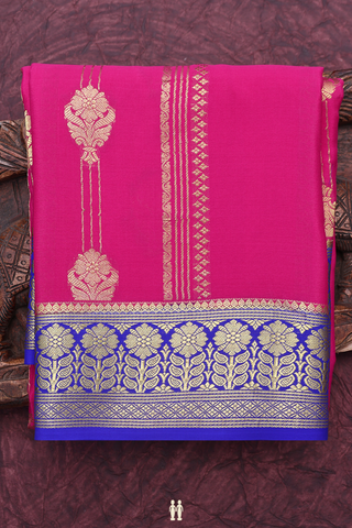 Allover Design Rani Pink Mysore Silk Saree