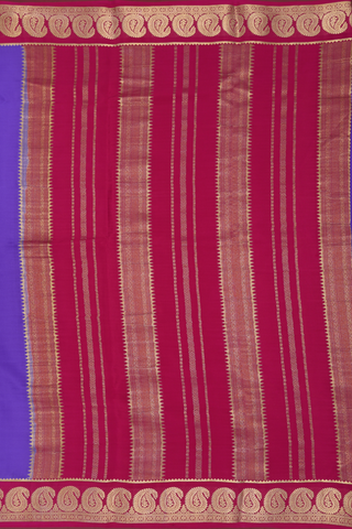 Mysore Silk Saree In Violet With Paisley Border