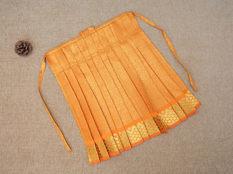 Jacquard Design Orange Semi Silk Amman Pavadai Set