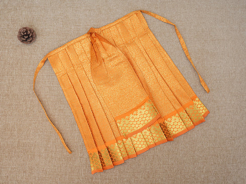 Jacquard Design Orange Semi Silk Amman Pavadai Set