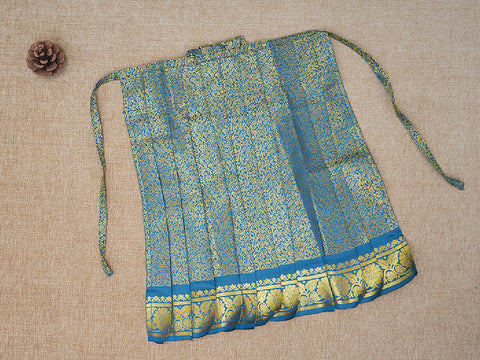 Jacquard Design Teal Blue Semi Silk Amman Pavadai Set