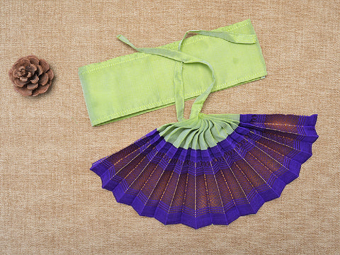 Zari Border Green And Purple Silk Amman Pavadai Set