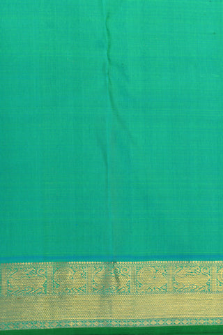 Peacock And Yazhi Zari Border With Traditional Buttas Green Kanchipuram Silk Saree