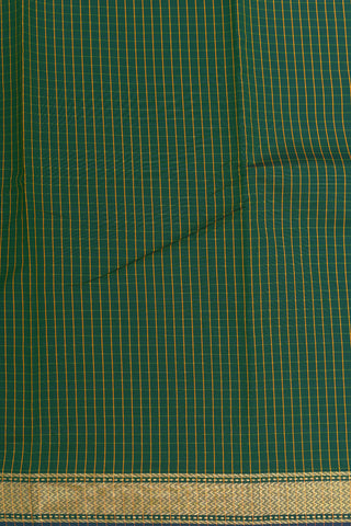 Zig Zag Zari Border In Checks Bottle Green Apoorva Art Silk Saree