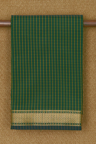 Zig Zag Zari Border In Checks Bottle Green Apoorva Art Silk Saree