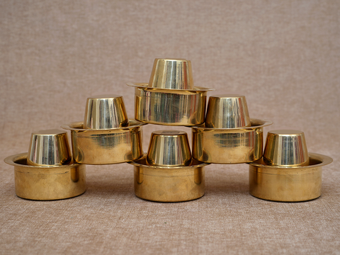 Set Of 6 Brass Dabara Set