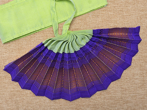 Zari Border Green And Purple Silk Amman Pavadai Set