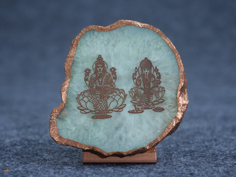 Marble Lakshmi And Ganesha Office Desk Accessory