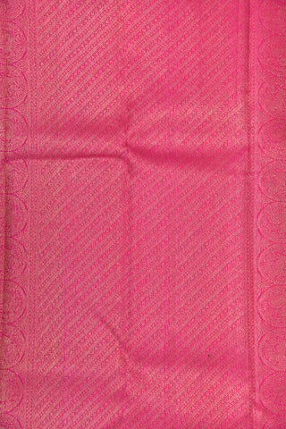 Korvai Rani Pink Traditional Border In Mango Yellow Kanchipuram Silk Saree