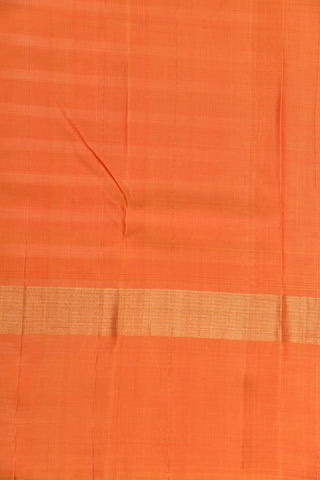 Green And Orange Checks With Big Border Kanchipuram Silk Saree