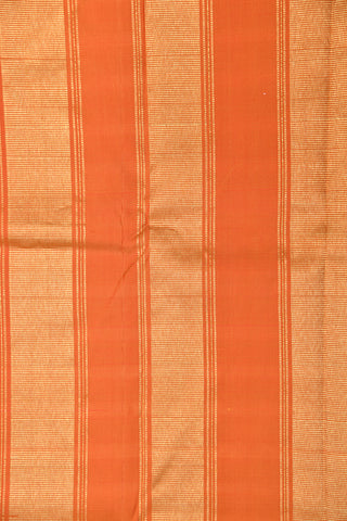 Green And Orange Checks With Big Border Kanchipuram Silk Saree