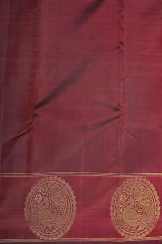 Annam Zari Border In Plain Maroon Kanchipuram Silk Saree