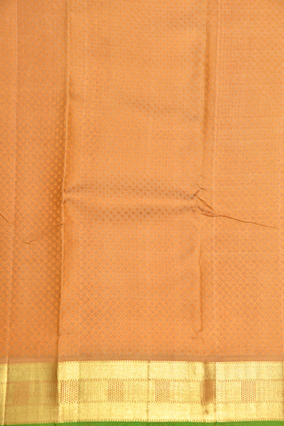 Threadwork Jacquard Weave Buttis With Zari Border Caramel Brown Kanchipuram Silk Saree