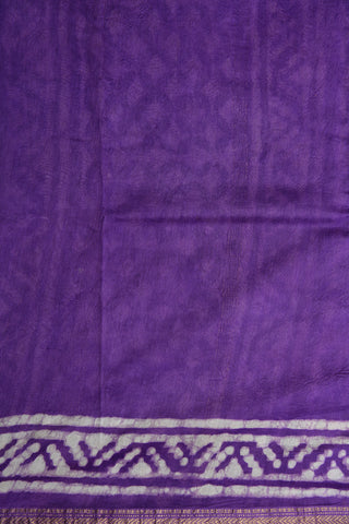 Chevron Border Design Purple Maheswari Silk Cotton Saree