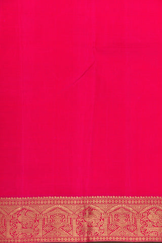 Cart With Animal Design Border With Buttis Watermelon Pink Kanchipuram Silk Saree