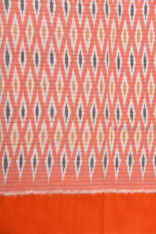 Pastel Pink And Orange Pochampally Cotton Saree