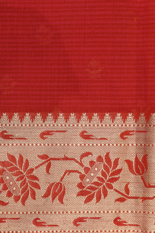 Floral Zari Border Scarlet Red Kota Saree