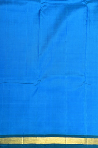 Small Zari Border In Plain Ramar Blue Kanchipuram Silk Saree