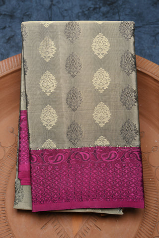 Thread Work Lavangam Border With Pendant Butta Fog Grey Kanchipuram Silk Saree