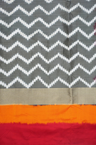 Kuyil Kann Zari Border Grey Pochampally Silk Saree