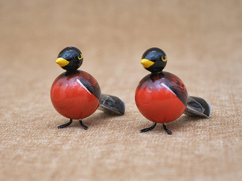 Set Of 6 Handicraft Wooden Mini Birds For Decor