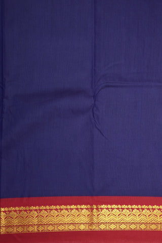 Contrast Zari Border With Traditional Buttas Navy Blue Apoorva Cotton Saree