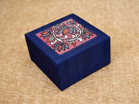 Kalamkari Design Navy Blue Bangle Storage Box